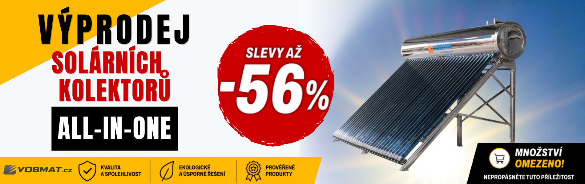 Výprodej solárních kolektorů All-in-One